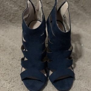 Navy blue chunky heels
